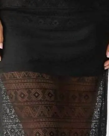Halter Crochet Dress in Black | Black