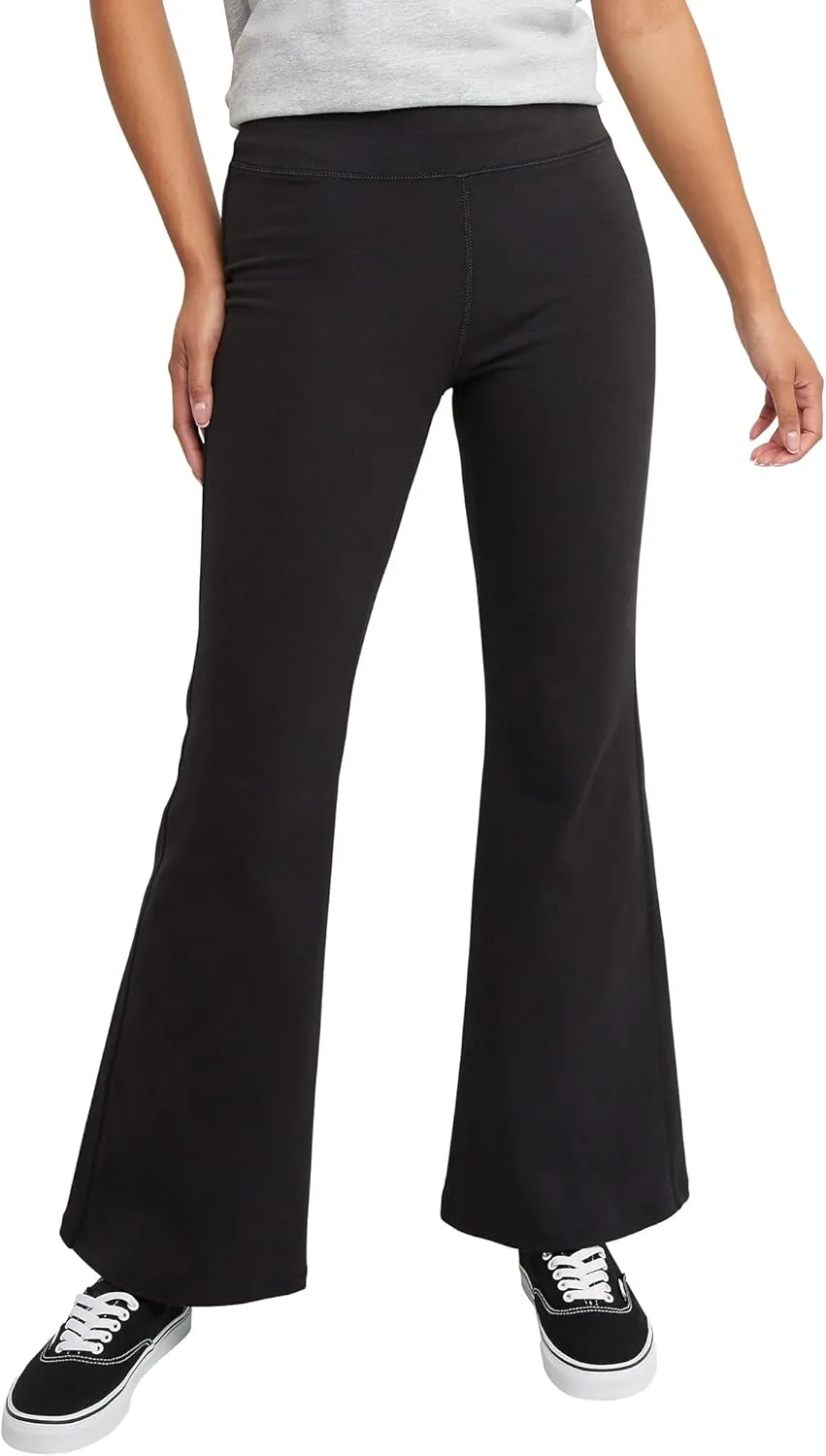 Hanes Women's Originals Jersey Flare Leg, Bell Bottom Stretch Pants, 31"