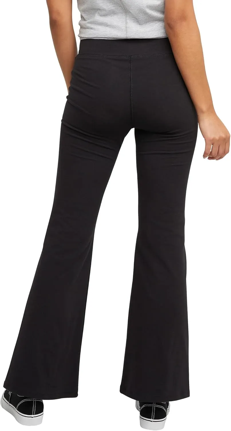 Hanes Women's Originals Jersey Flare Leg, Bell Bottom Stretch Pants, 31"