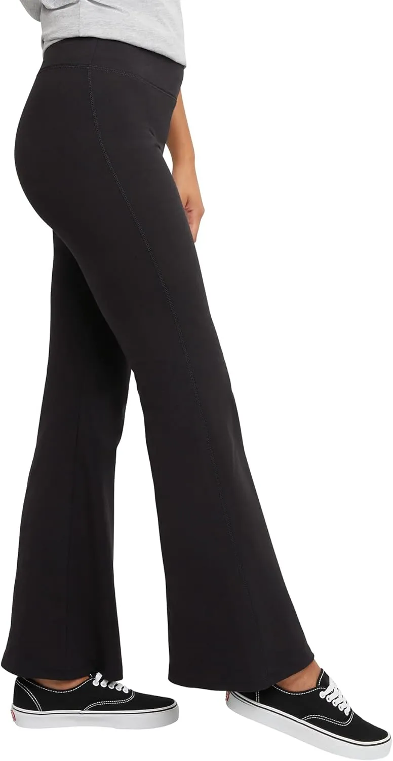 Hanes Women's Originals Jersey Flare Leg, Bell Bottom Stretch Pants, 31"