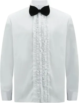 Harry and Lloyd Dumb Ruffled Tuxedo Shirts Dumber 90s Prom Retro Shirts with BowTie Halloween Cosplay for Men