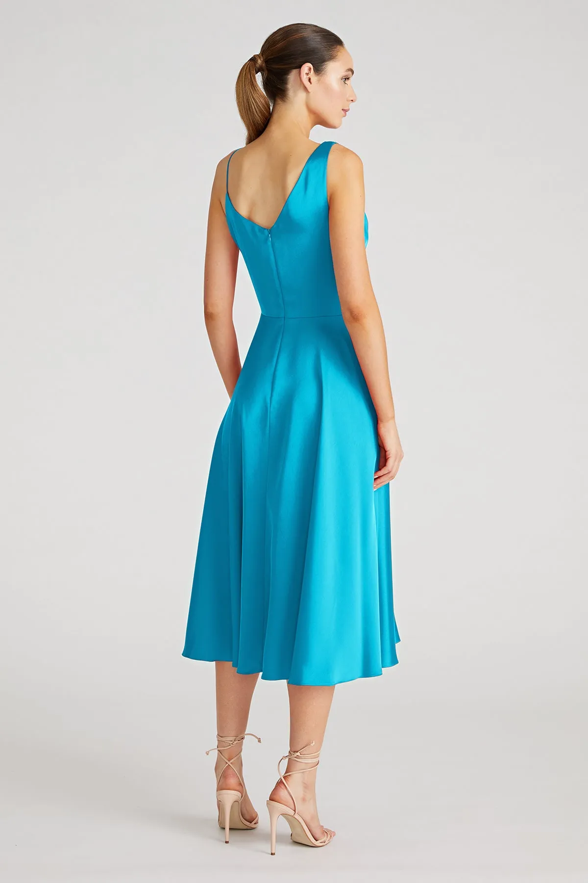 Hayden Satin A Line Midi Dress