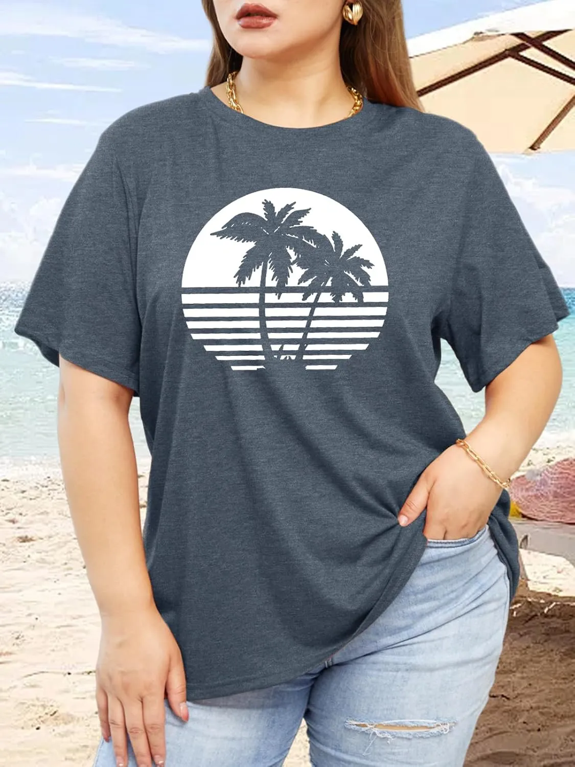HDLTE Plus Size Beach Shirts for Women Short Sleeve Hawaiian Shirt Casual Summer Vacation Blouses