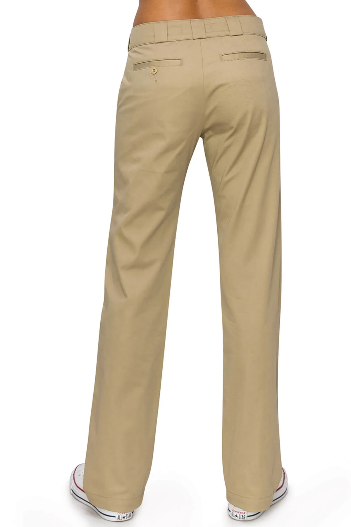 High Rise Straight Leg Work Pants - Khaki