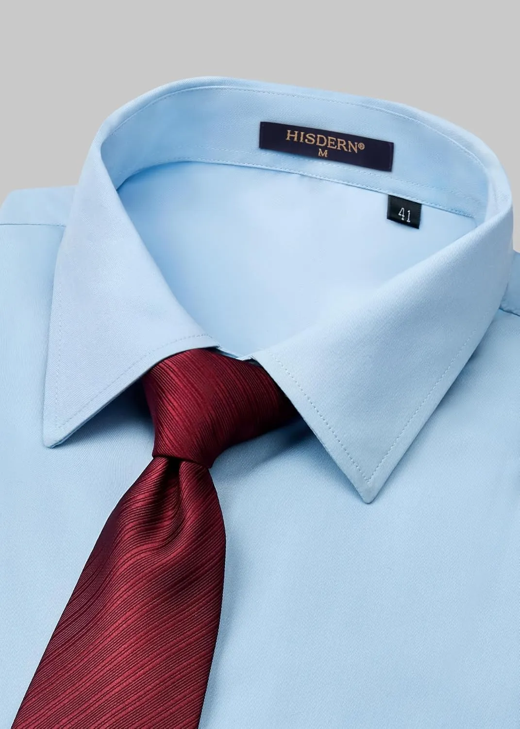 HISDERN Mens Short Sleeve Dress Shirts Solid Wrinkle Free Formal Summer Shirt Business Casual Stretch Button Down Shirts