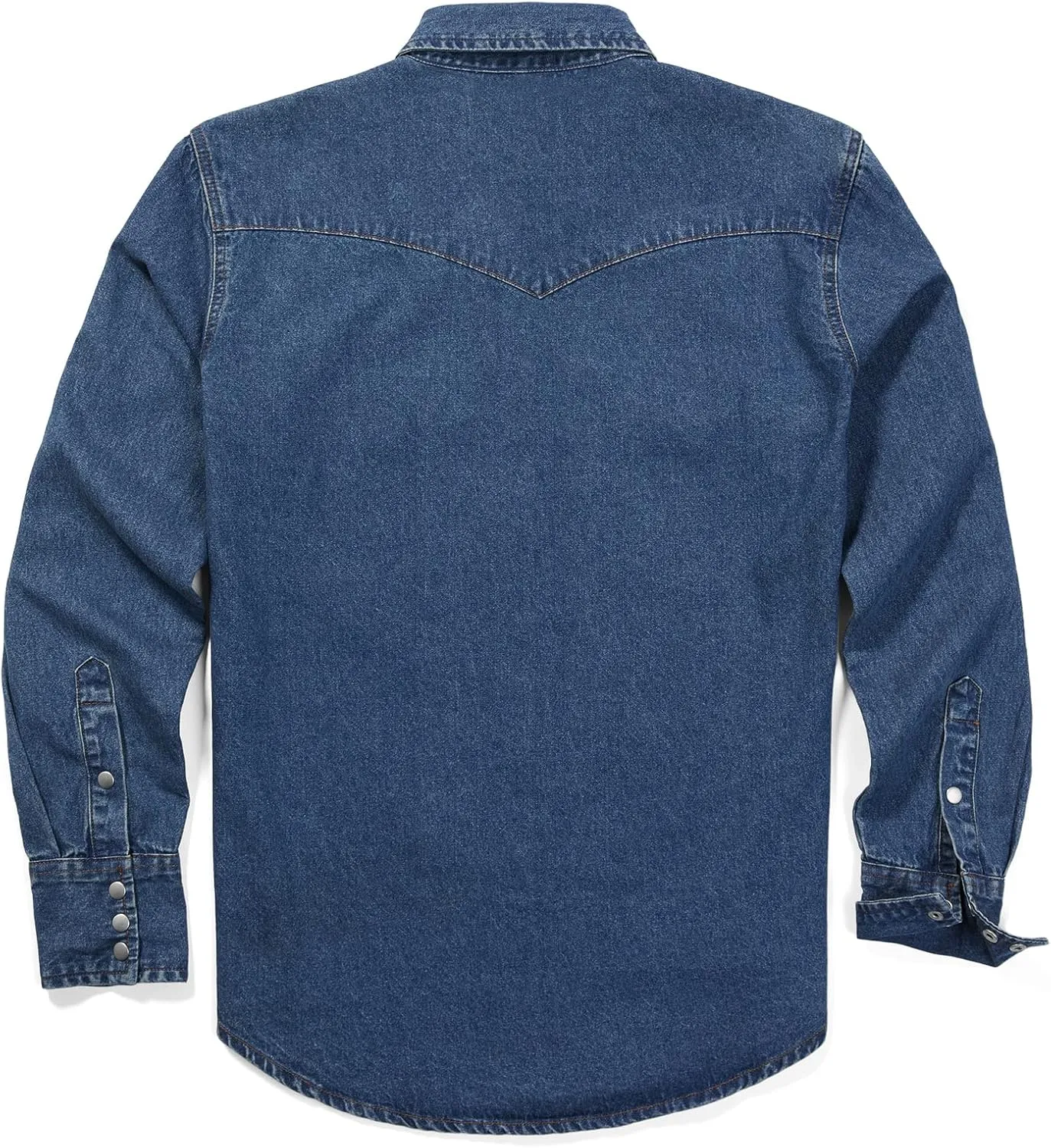 HISEA Men's Denim Shirt Long Sleeve Work Shirt Mens Regular Fit Button Down Shirts Cotton Work Shirts Washed Finish