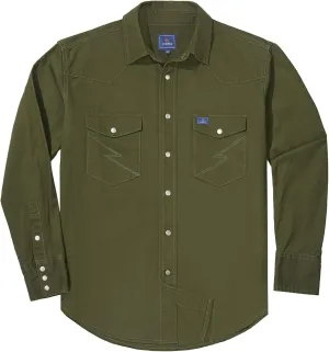 HISEA Men's Denim Shirt Long Sleeve Work Shirt Mens Regular Fit Button Down Shirts Cotton Work Shirts Washed Finish