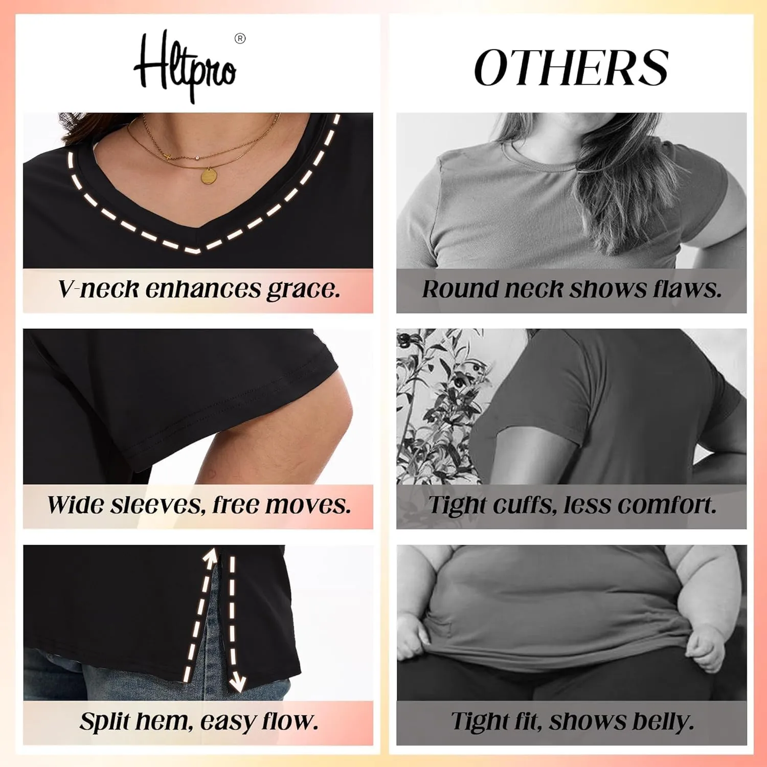 HLTPRO 3 Pack T Shirts for Women V Neck Short Sleeve Tshirts Plus Size Spring Casual Tops Beach Vacation Clothes 2025
