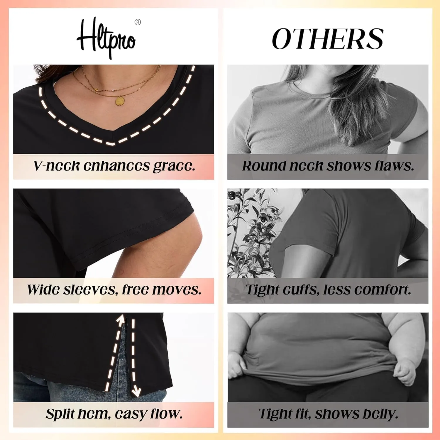 HLTPRO 3 Pack T Shirts for Women V Neck Short Sleeve Tshirts Plus Size Spring Casual Tops Beach Vacation Clothes 2025