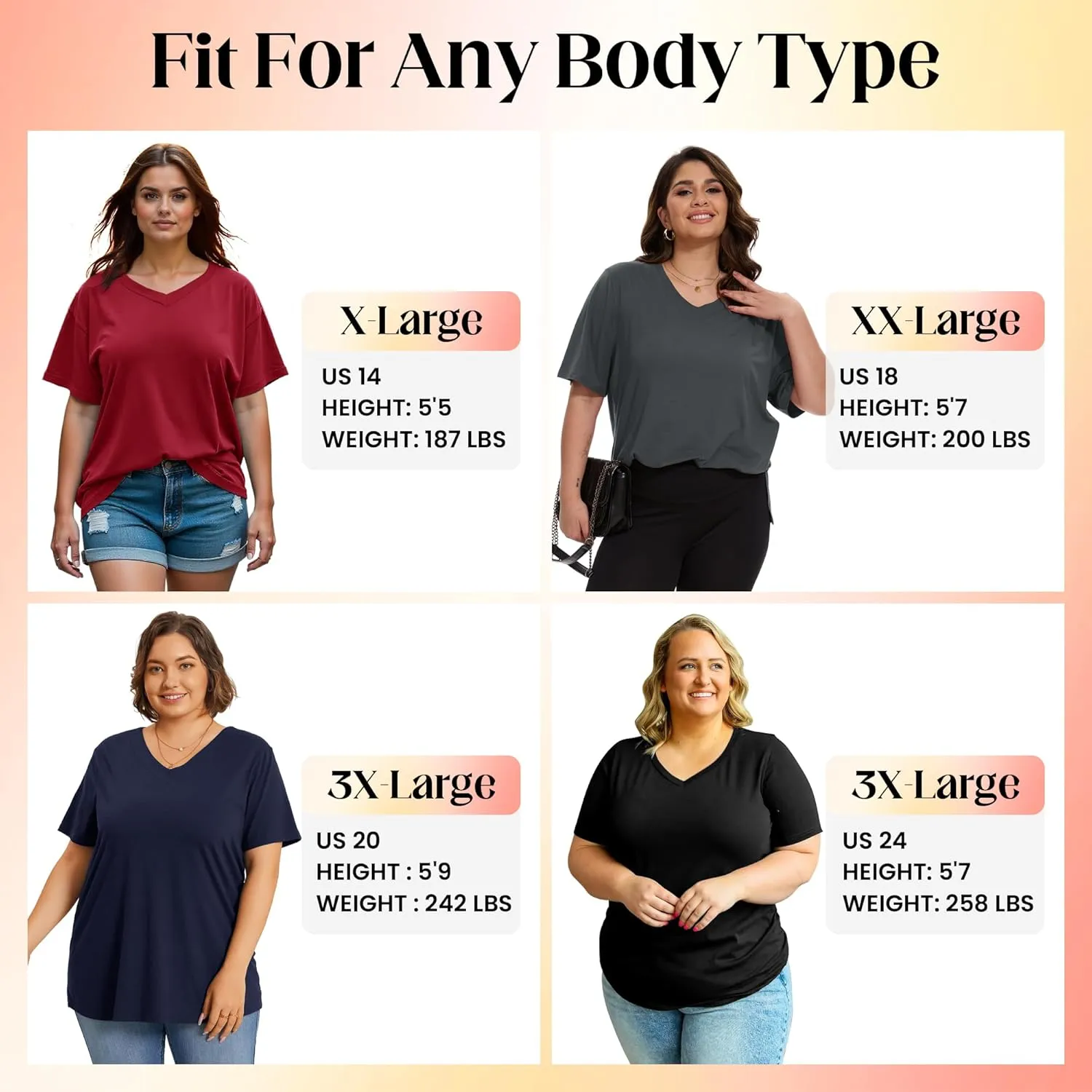 HLTPRO 3 Pack T Shirts for Women V Neck Short Sleeve Tshirts Plus Size Spring Casual Tops Beach Vacation Clothes 2025