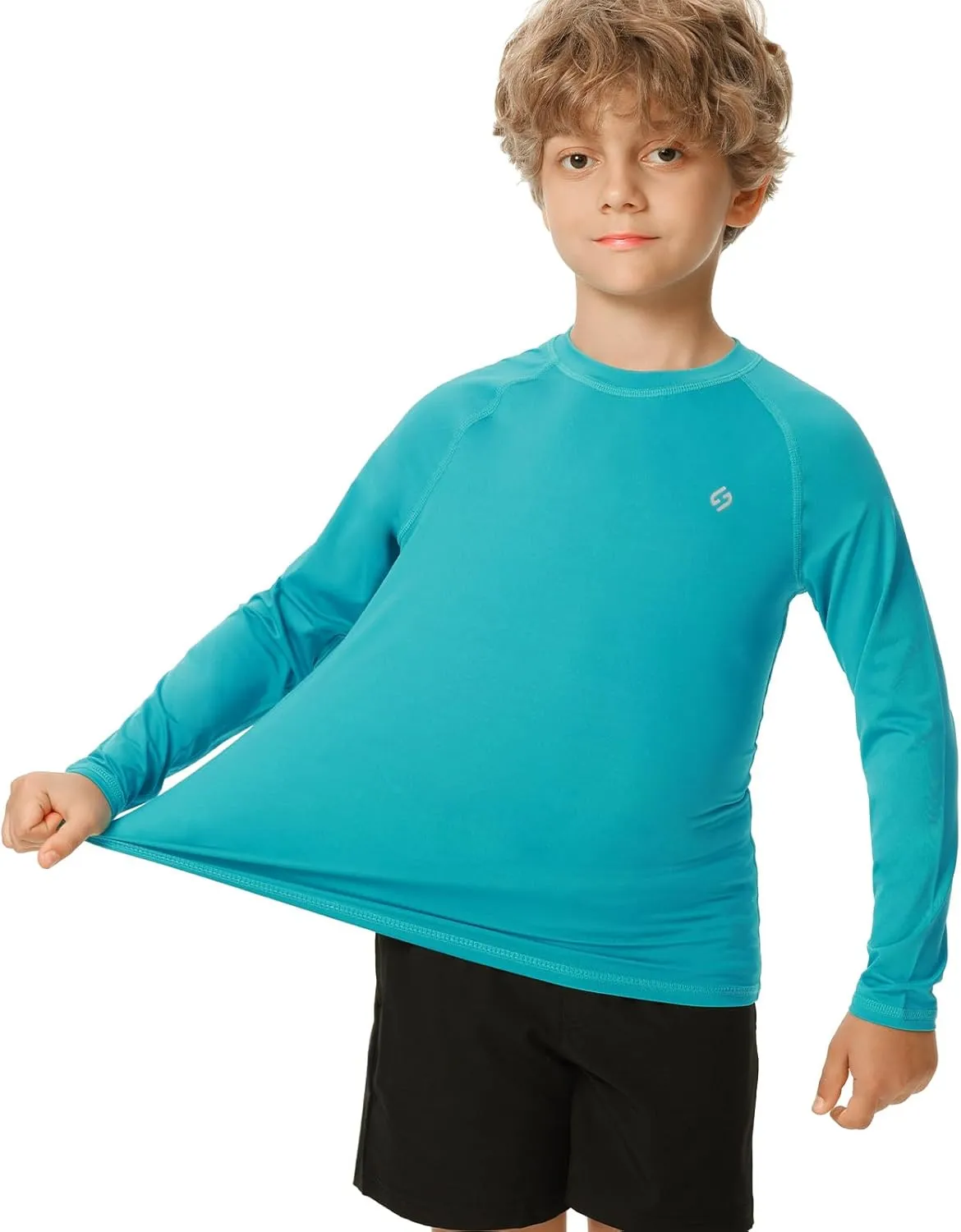 HODOSPORTS Boys UPF 50  Rash Guard Swim Shirts Long Sleeve Quick Dry UV Protection Sun T-Shirts