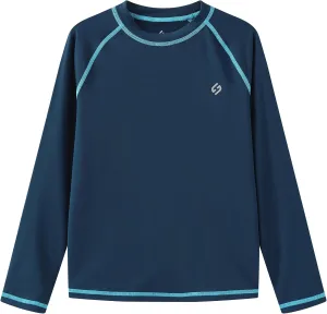 HODOSPORTS Boys UPF 50  Rash Guard Swim Shirts Long Sleeve Quick Dry UV Protection Sun T-Shirts