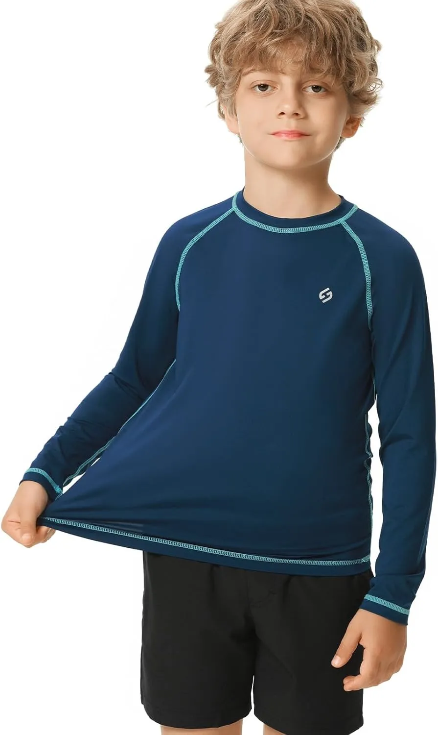 HODOSPORTS Boys UPF 50  Rash Guard Swim Shirts Long Sleeve Quick Dry UV Protection Sun T-Shirts