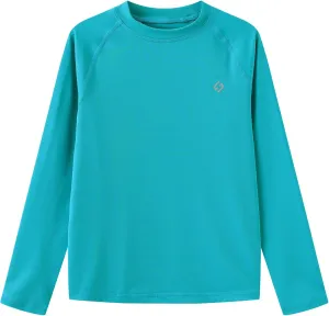 HODOSPORTS Boys UPF 50  Rash Guard Swim Shirts Long Sleeve Quick Dry UV Protection Sun T-Shirts