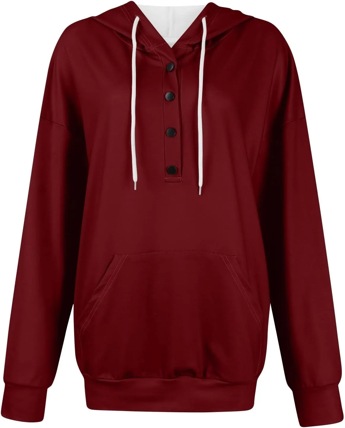 hoodies for women oversized sweatshirt trendy long sleeve button drawstring pullover sweater tops fall winter clothes 