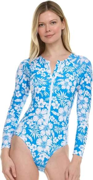Hurley Long Sleeve Womens One Piece Swimsuits, Swimsuit for Women, Bathing Suit for Women, Swim Suit UPF 50  SPF UV Protected