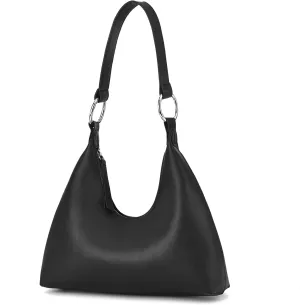 I IHAYNER Leather Shoulder Bag for Women Crescent Shoulder Purse Small Hobo Purse Retro Clutch Classic Underarm Tote Bag