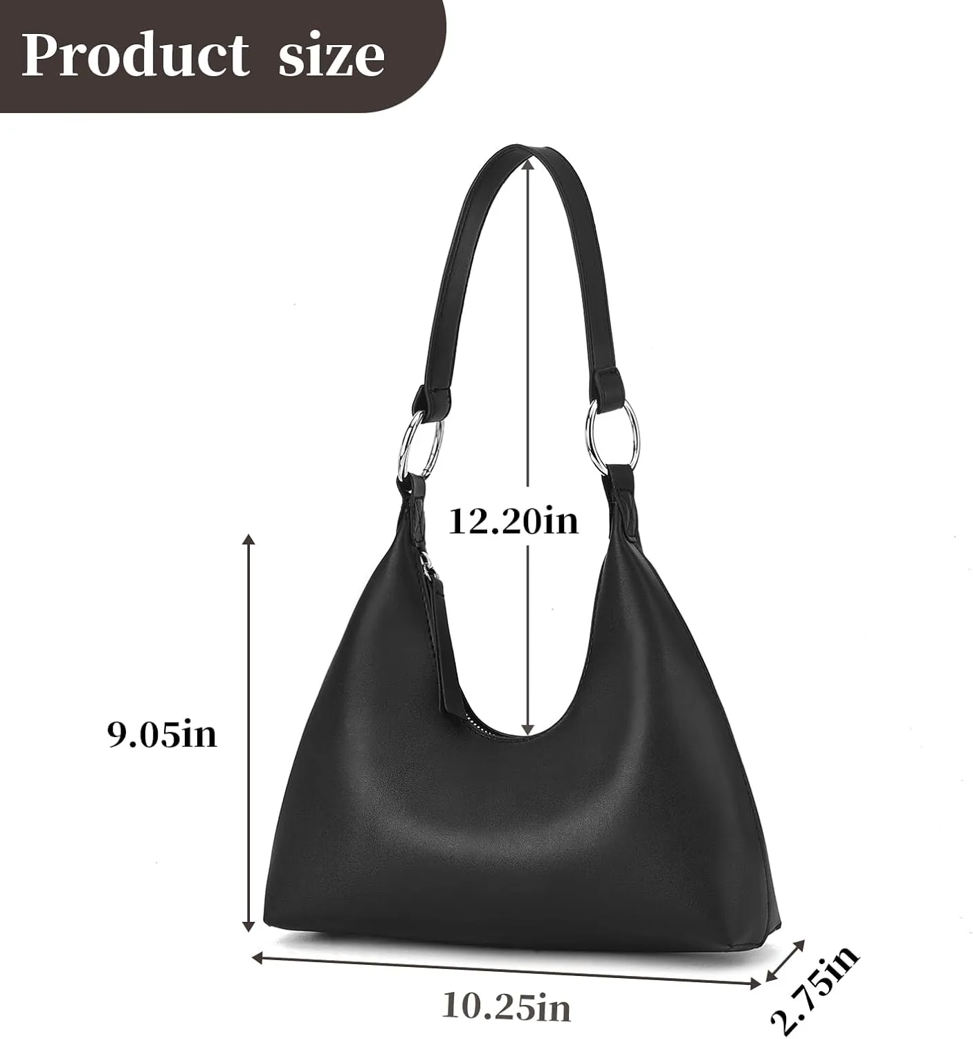 I IHAYNER Leather Shoulder Bag for Women Crescent Shoulder Purse Small Hobo Purse Retro Clutch Classic Underarm Tote Bag