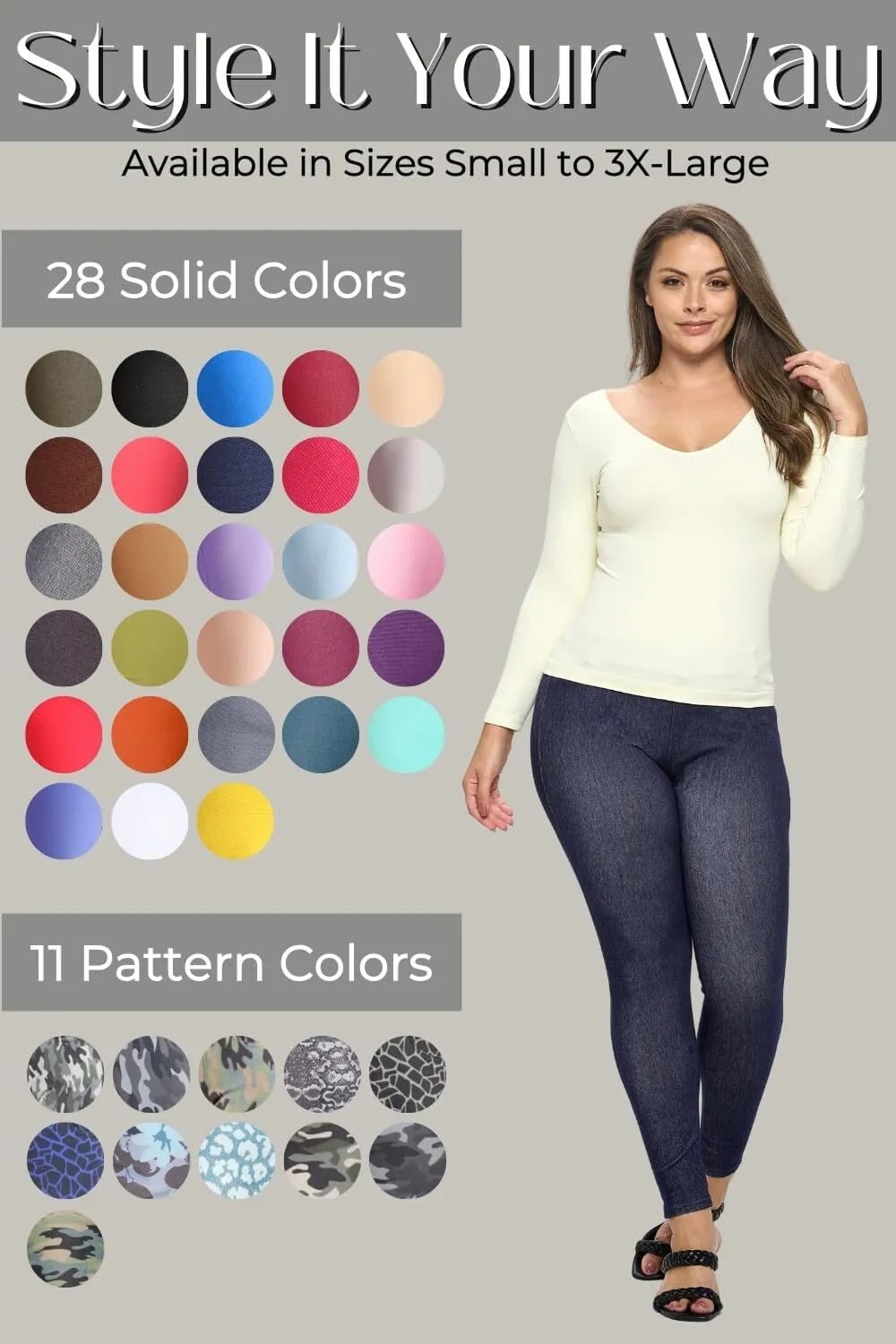 ICONOFLASH Women's Stretch Jeggings with 5 Pockets Pull On Skinny Jean Leggings (Available in Plus Size)