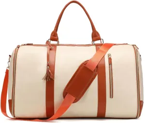 ikasus Garment Bags for Travel Suit Bag for Men Carry On Garment Bag Convertible Garment Duffle Bag,Large Capacity Duffel Bag Hanging Dress Suitcase Suit Business Travel Bags, Beige