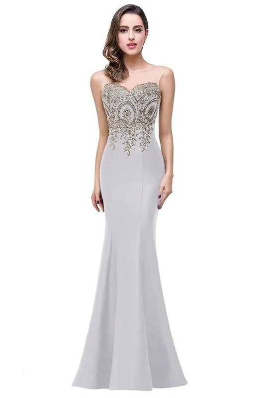 Illusion Backless Lace Mermaid Prom Dress Burgundy Long Evening Gowns