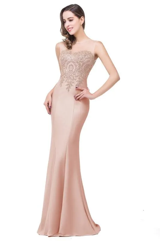 Illusion Backless Lace Mermaid Prom Dress Burgundy Long Evening Gowns