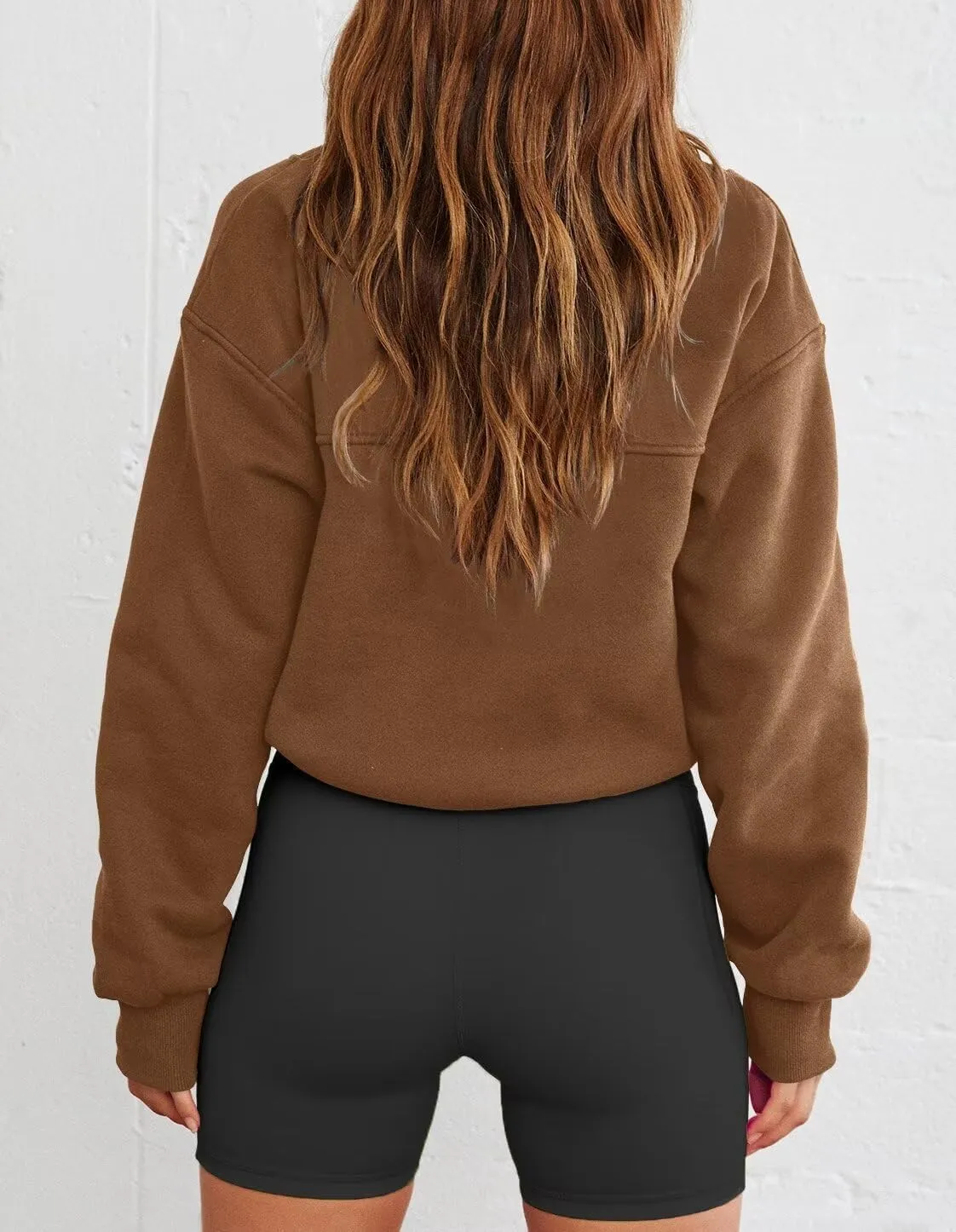 INFITTY Women's Half Zip Pullover Sweatshirts Quarter Zip Hoodies Long Sleeve Tops Fall Outfits 2025 Y2K Winter Clothes
