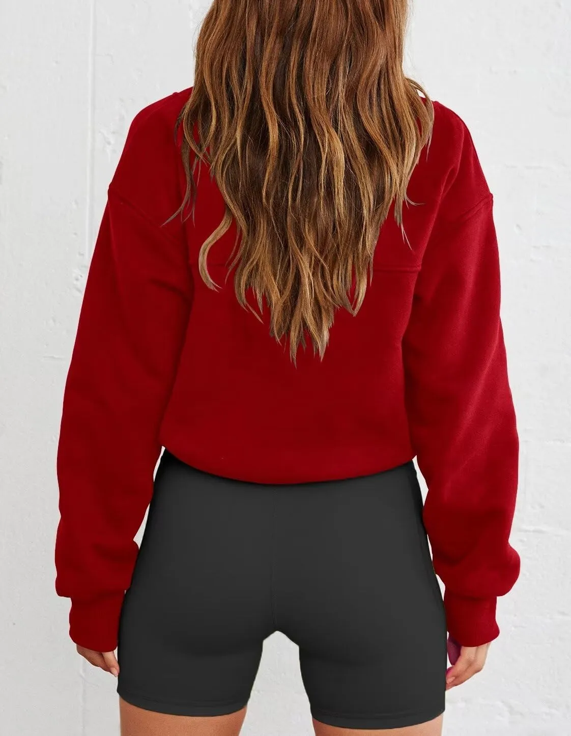 INFITTY Women's Half Zip Pullover Sweatshirts Quarter Zip Hoodies Long Sleeve Tops Fall Outfits 2025 Y2K Winter Clothes