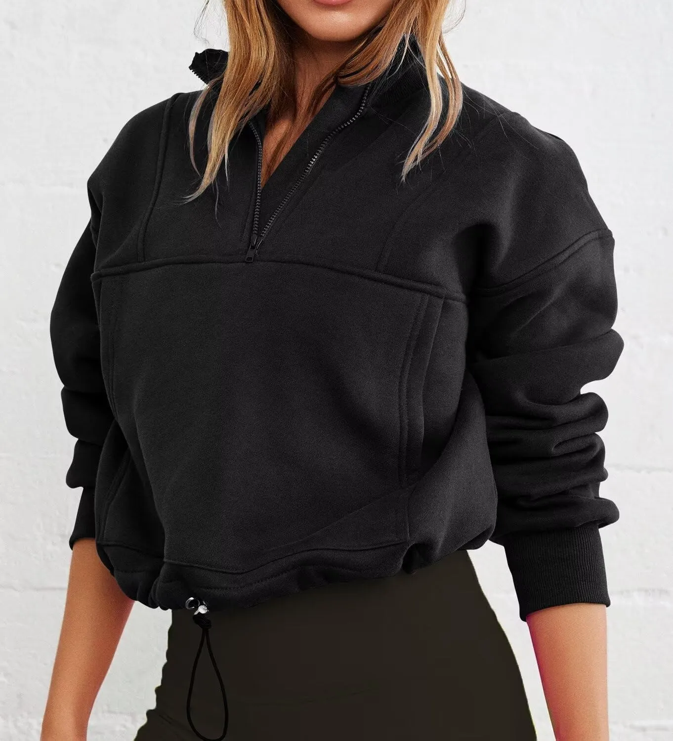 INFITTY Women's Half Zip Pullover Sweatshirts Quarter Zip Hoodies Long Sleeve Tops Fall Outfits 2025 Y2K Winter Clothes