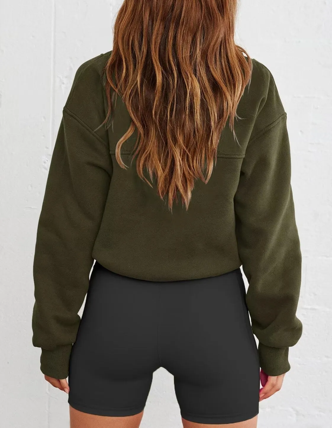 INFITTY Women's Half Zip Pullover Sweatshirts Quarter Zip Hoodies Long Sleeve Tops Fall Outfits 2025 Y2K Winter Clothes