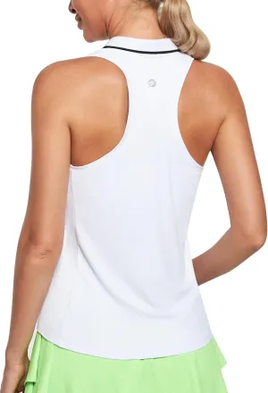IUGA Women's Golf Shirts Sleeveless UPF 50  Tennis Athletic Polo Shirts for Women with Collar Quick Dry Tank Tops