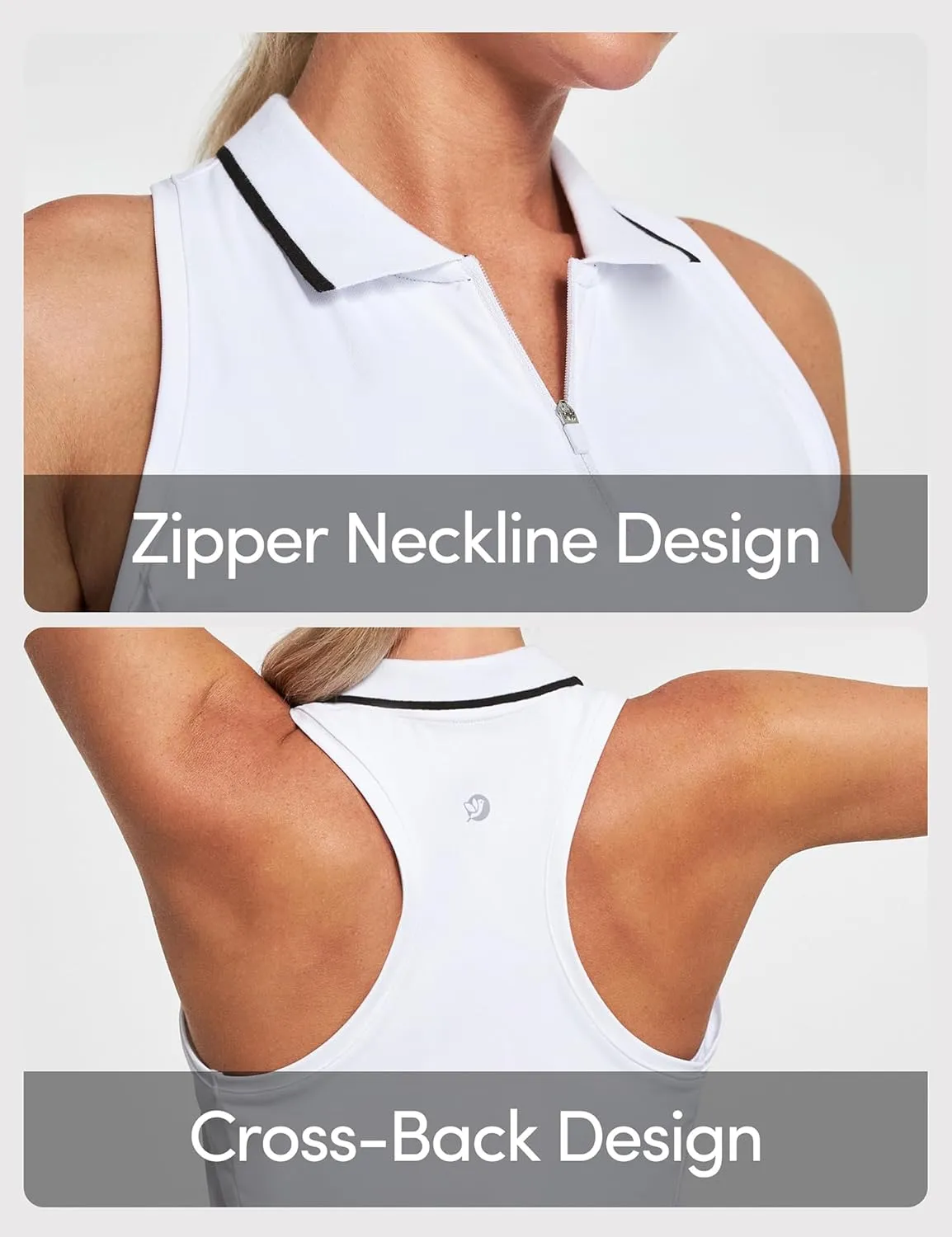 IUGA Women's Golf Shirts Sleeveless UPF 50  Tennis Athletic Polo Shirts for Women with Collar Quick Dry Tank Tops