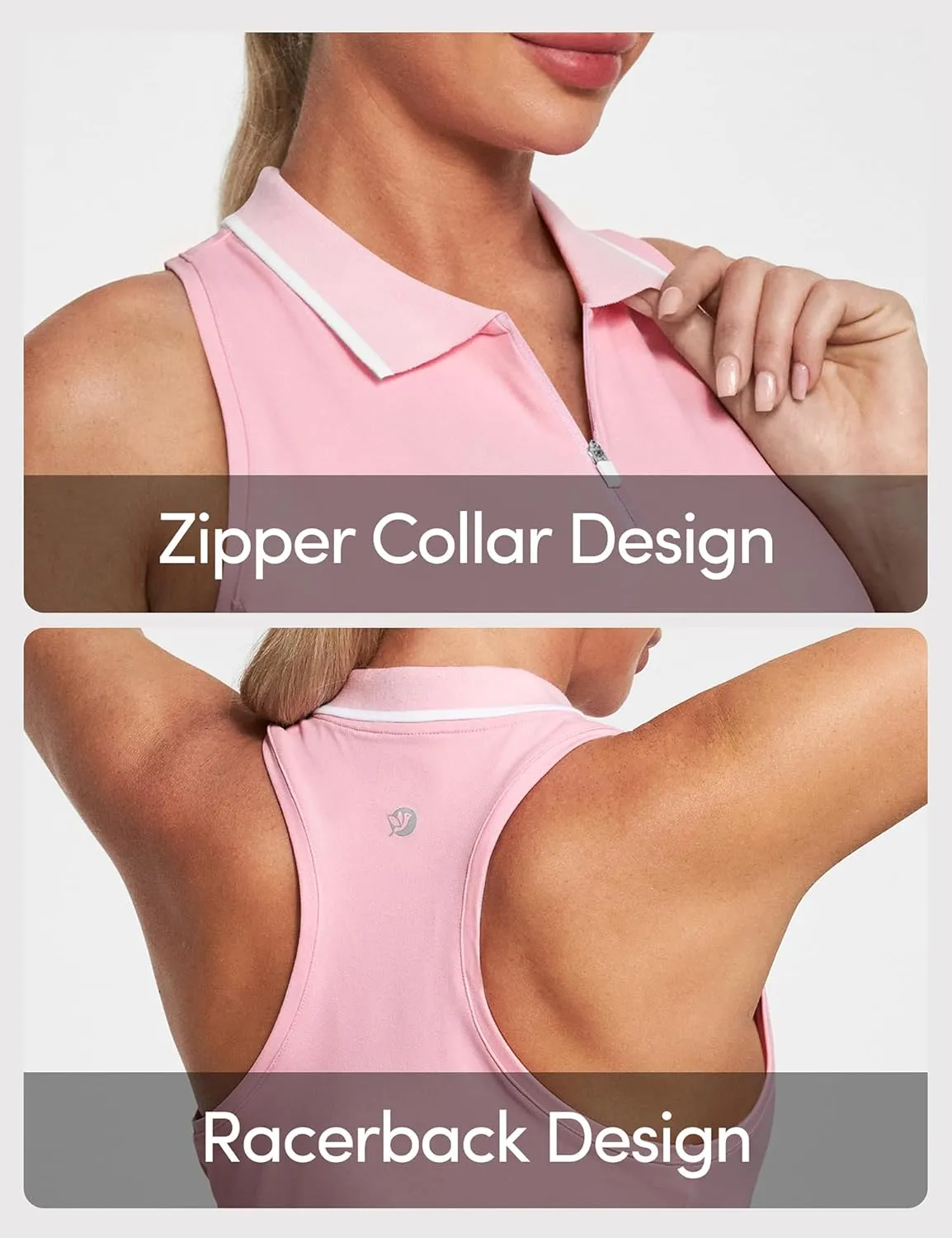 IUGA Women's Golf Shirts Sleeveless UPF 50  Tennis Athletic Polo Shirts for Women with Collar Quick Dry Tank Tops