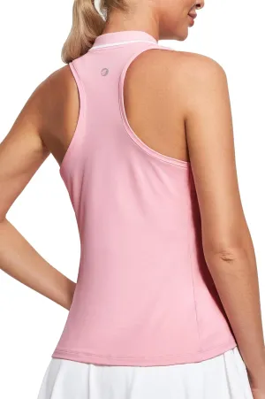 IUGA Women's Golf Shirts Sleeveless UPF 50  Tennis Athletic Polo Shirts for Women with Collar Quick Dry Tank Tops
