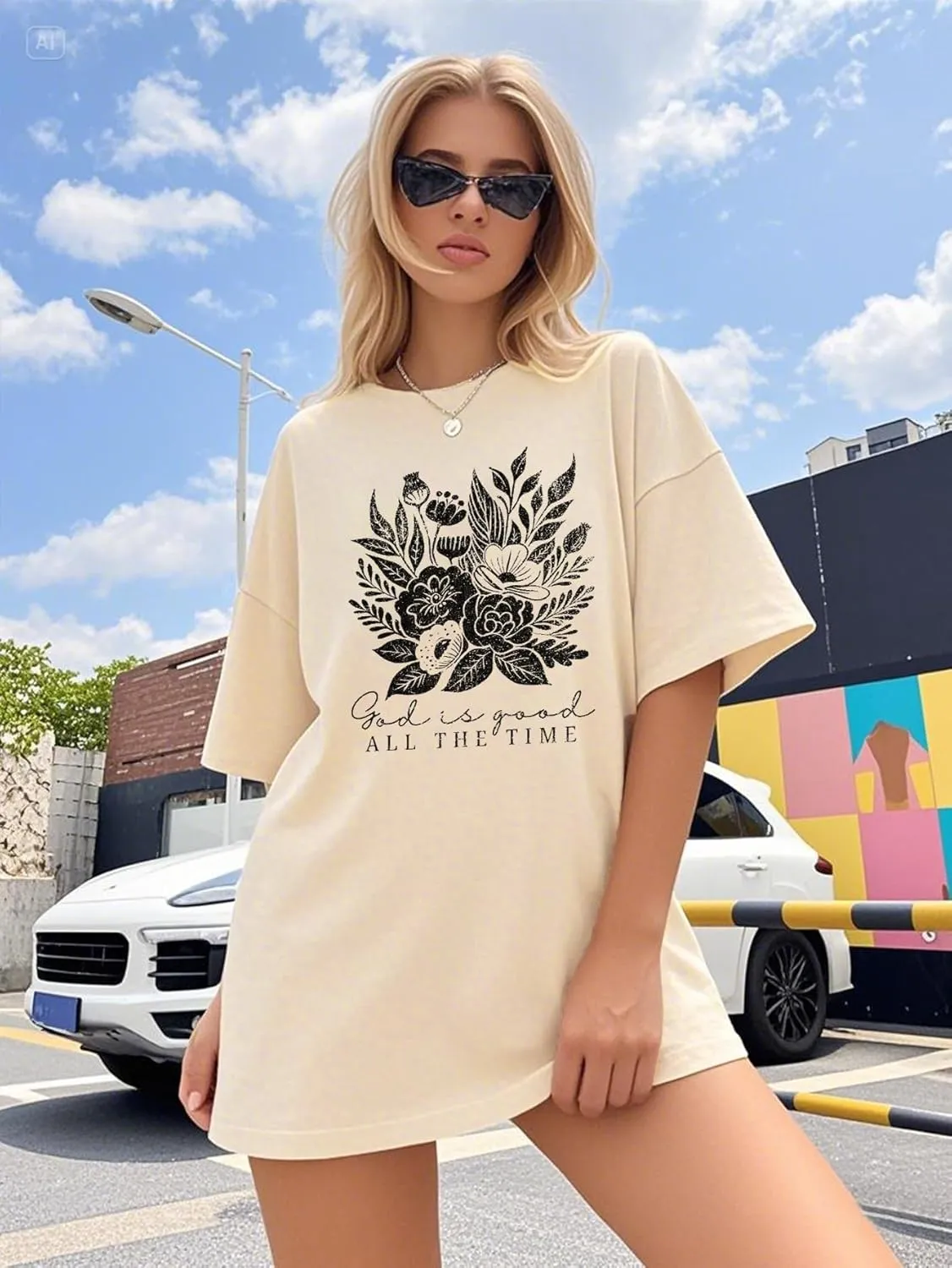 Jesus Shirts for Women Christian Oversized God is Good T Shirt Faith Inspirational Bible Verse Tee Tops