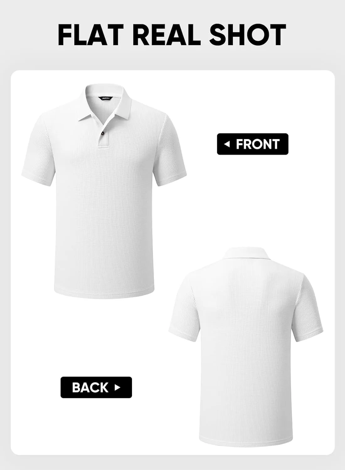 JMIERR Men's Waffle Polo Shirts Summer Casual Short Sleeve T-Shirt Button Up Solid Color Henley Shirts