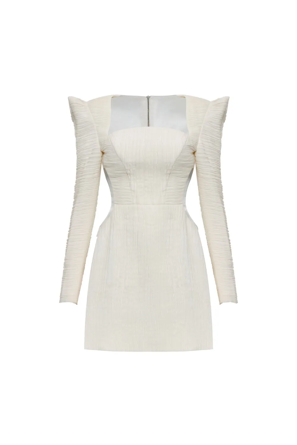 Jocelyn A-line Square Shoulder Chiffon Mini Dress