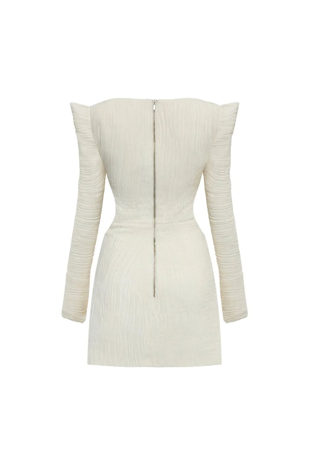 Jocelyn A-line Square Shoulder Chiffon Mini Dress