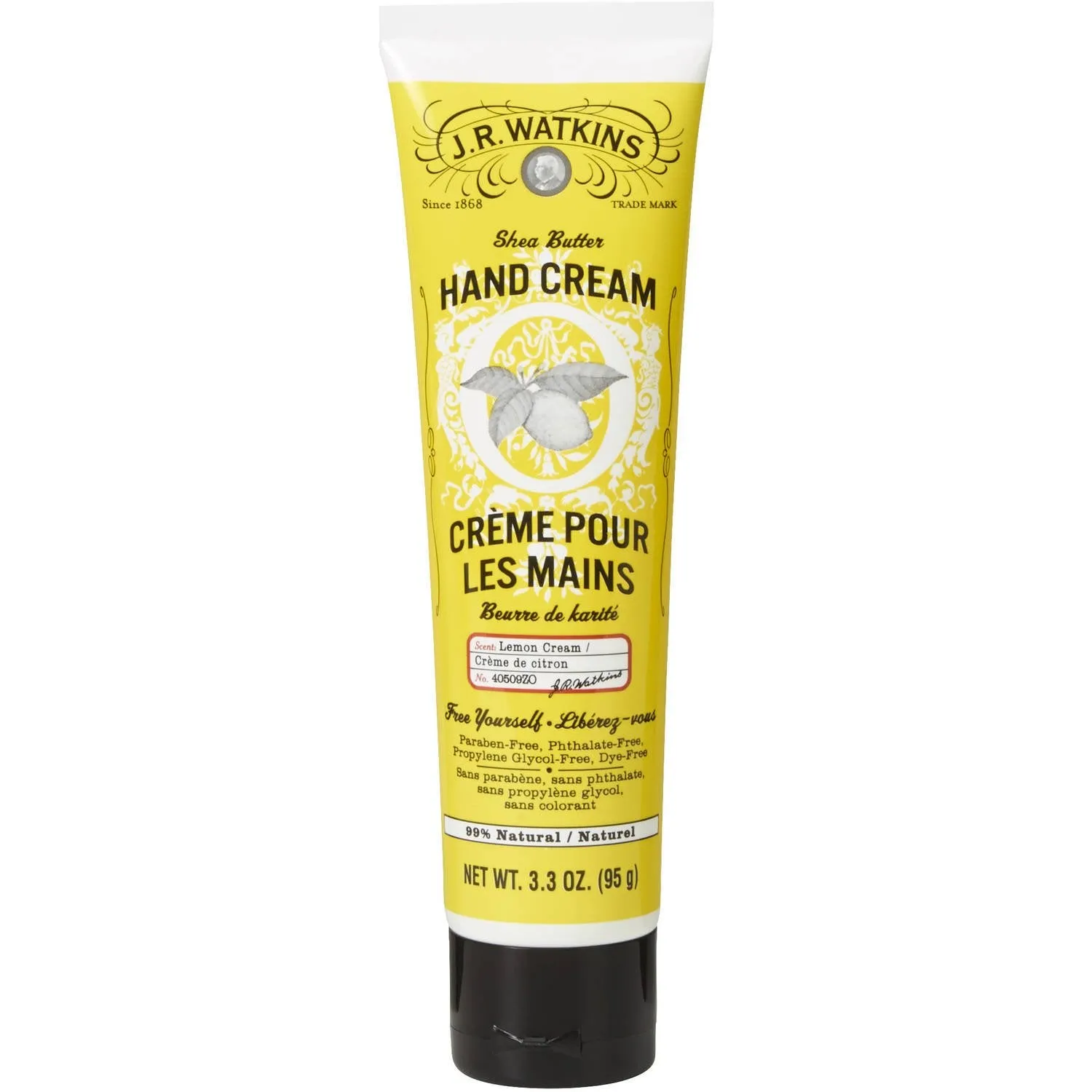 J.R. Watkins Shea Butter Body Cream Lemon Crème Scent 3.3 oz