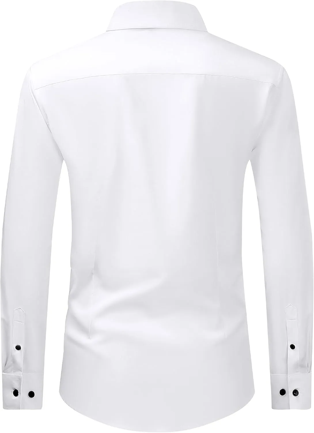 J.VER Men's Dress Shirts Stretch Long Sleeve Formal Shirt Solid Business Casual Button Down Shirts for Wedding Prom