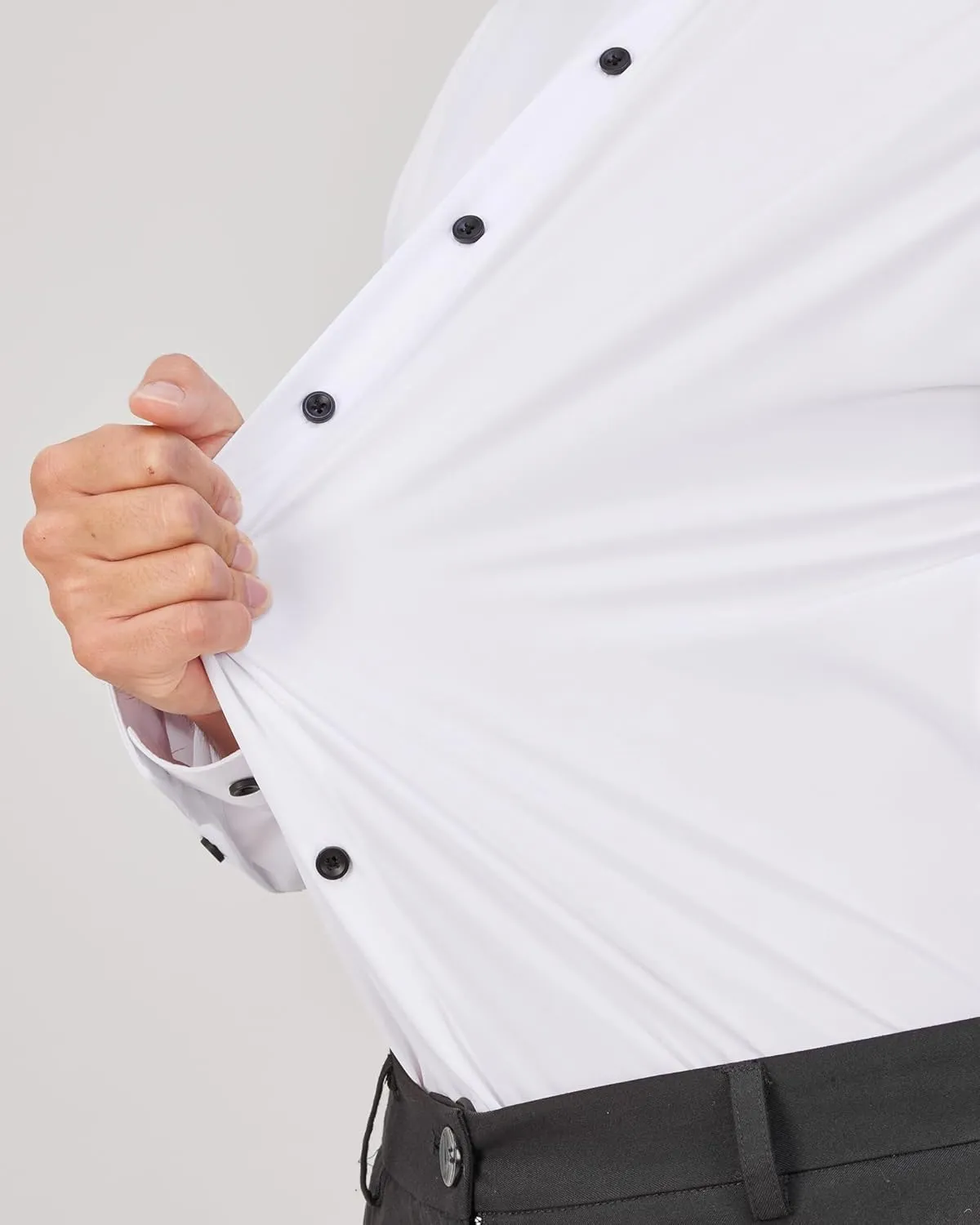 J.VER Men's Dress Shirts Stretch Long Sleeve Formal Shirt Solid Business Casual Button Down Shirts for Wedding Prom