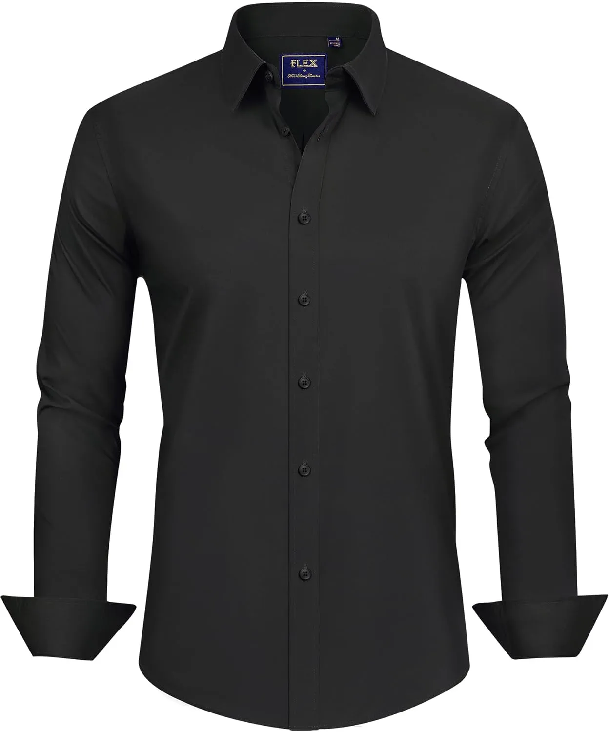 J.VER Men's Dress Shirts Stretch Stain Shield Long Sleeve Solid Formal Shirt Business Casual Button Down Shirts