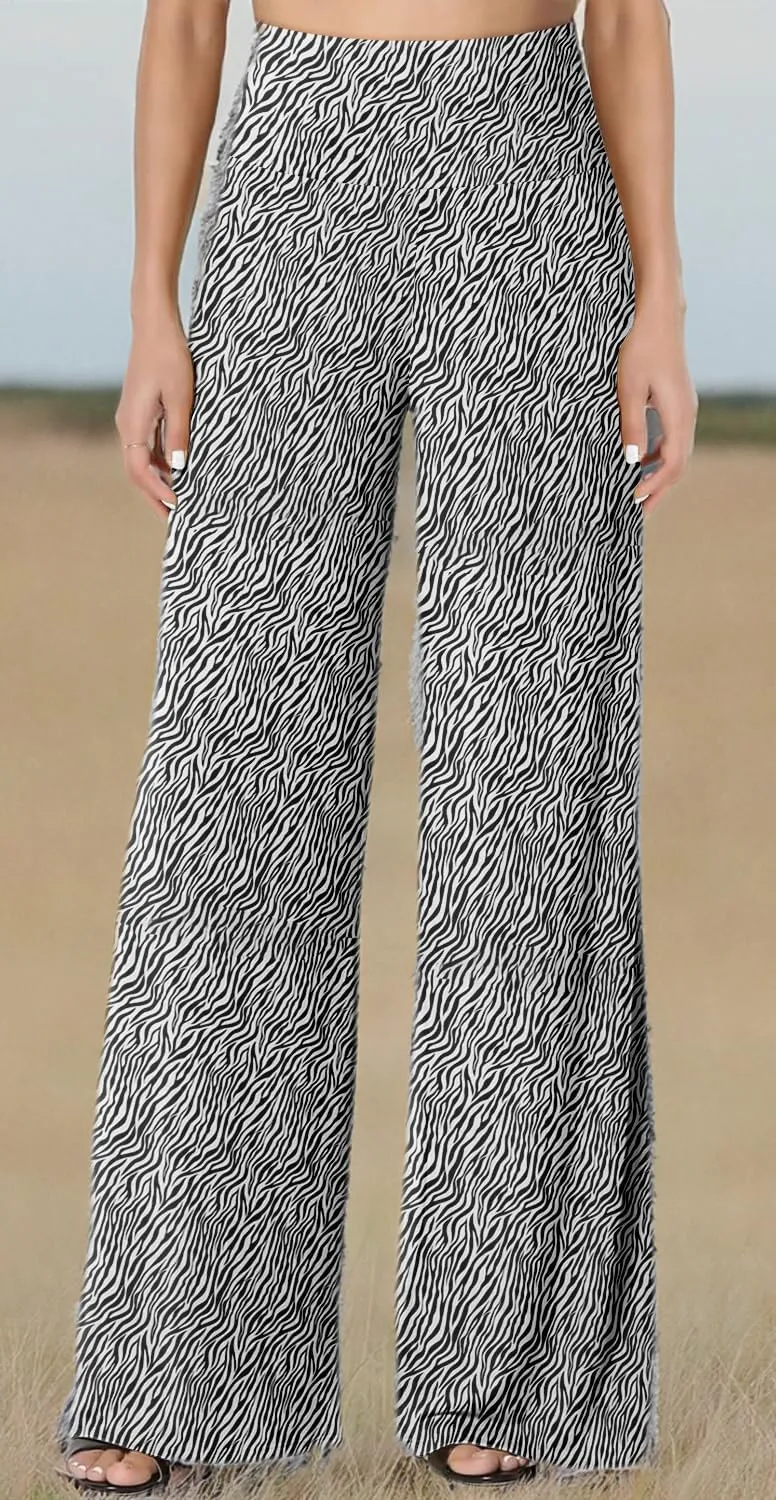 JZC Women's Palazzo Lounge Pants Stretchy Wide Leg Casual Pants Comfy High Waist Flowy Pants S-3XL