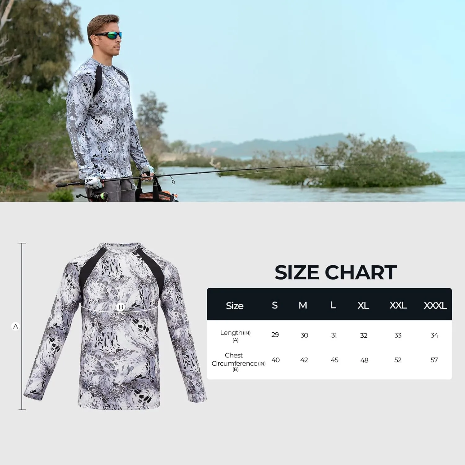 KastKing UPF 50 Fishing Shirts for Men, Long Sleeve Fishing Hiking Shirt, Breathable Moisture Wicking, Sun Shirts for Men
