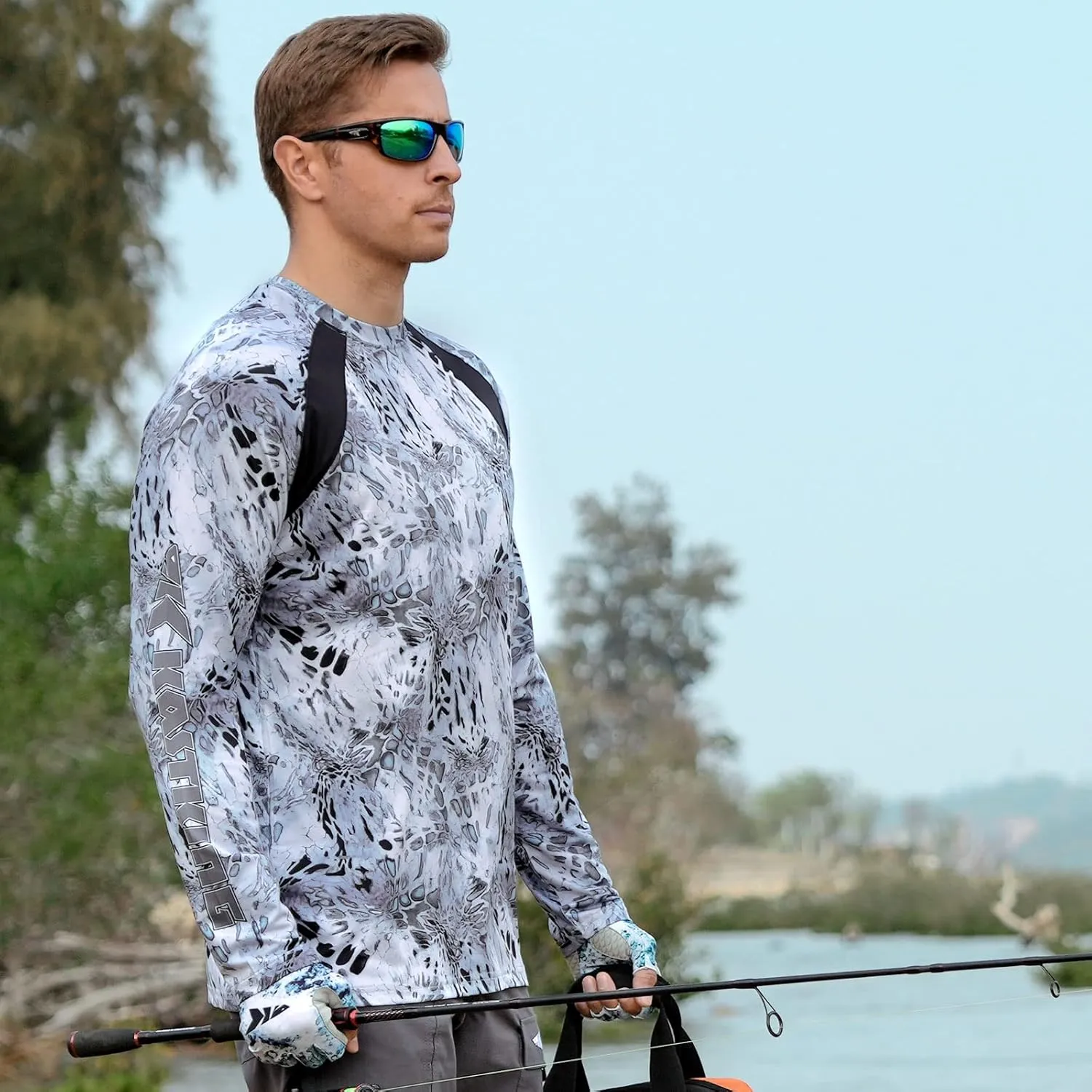 KastKing UPF 50 Fishing Shirts for Men, Long Sleeve Fishing Hiking Shirt, Breathable Moisture Wicking, Sun Shirts for Men