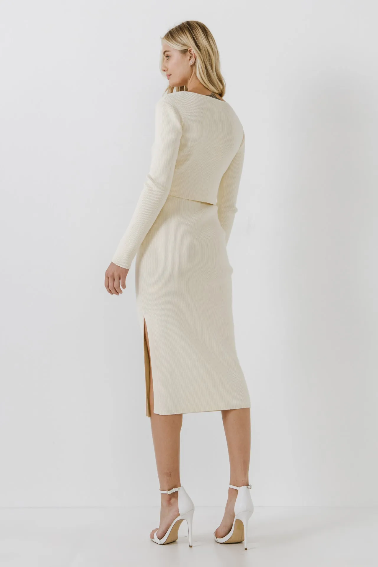 Knit Maxi Skirt With Side Slit