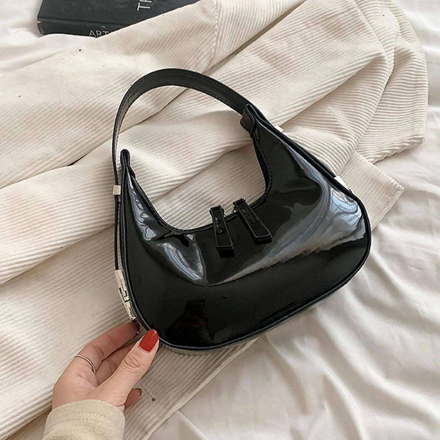 Ladies Handbags Top Handle Bag Y2K Pu Leather Shoulder Bag Laptop Hobos Clutches Evening Tote Sparkle Wedding Prom Party Bag