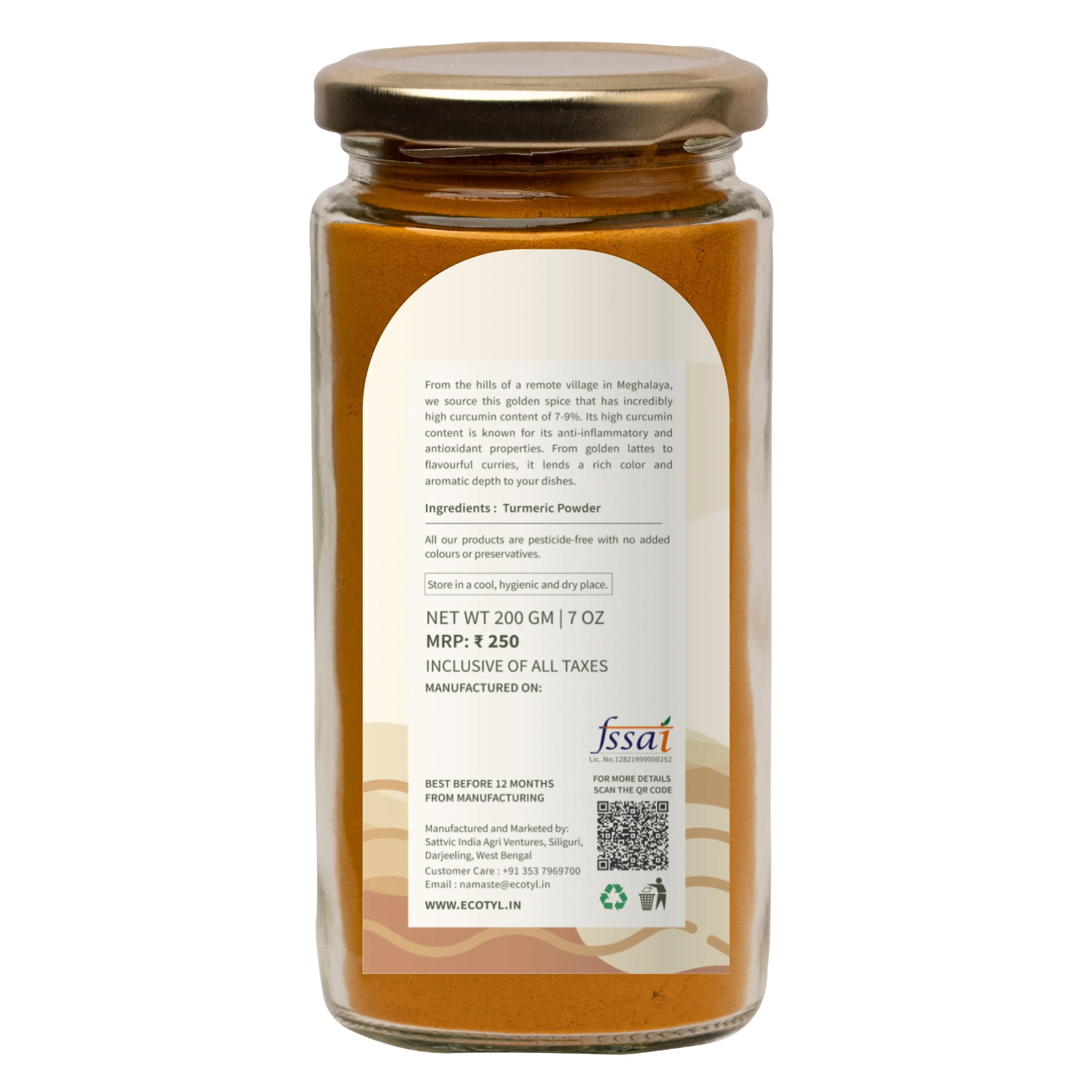Lakadong Turmeric Powder for Strong Immunity High Curcumin