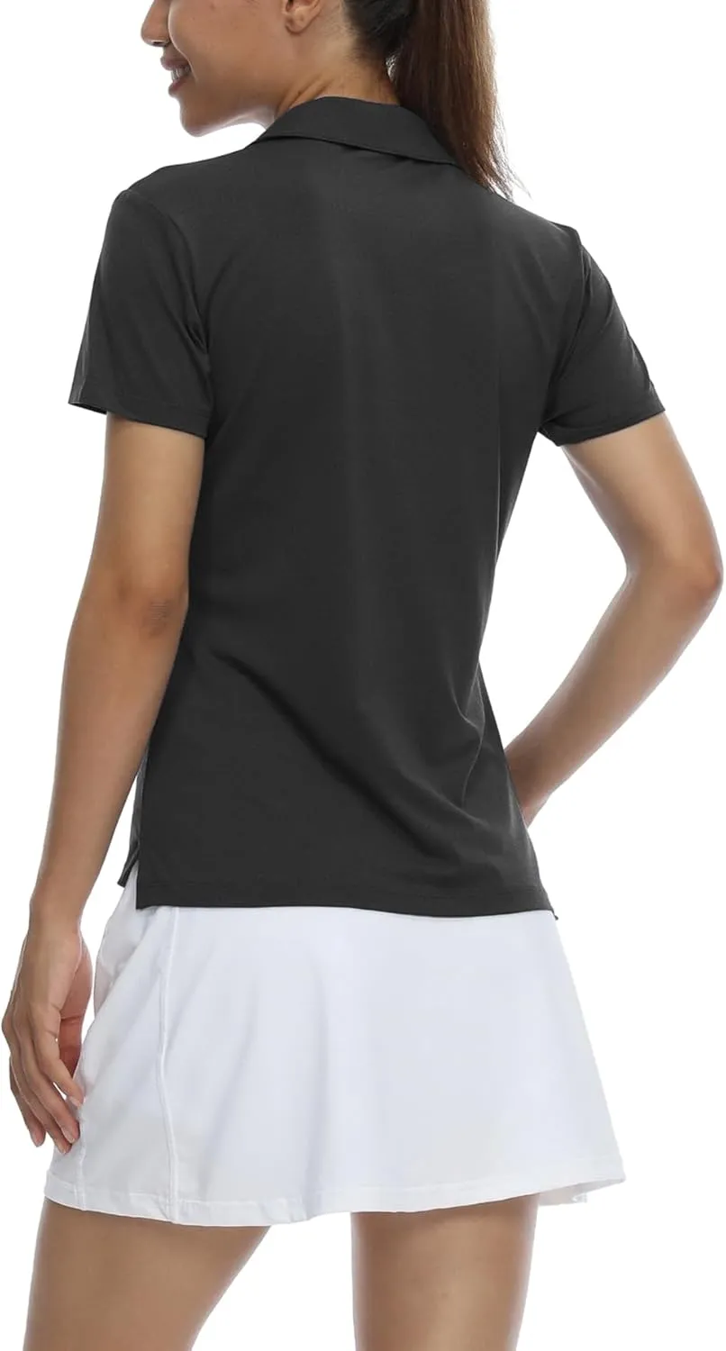 LastFor1 Women's Golf Polo Shirts Short Sleeve Sports Shirts Quick Dry 3-Button Casual Athletic T-Shirt