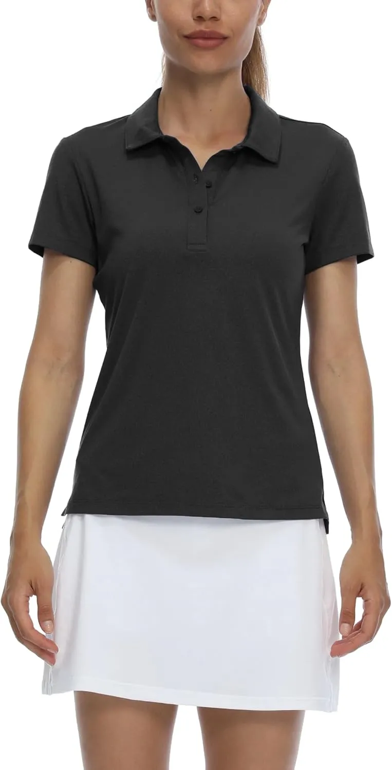 LastFor1 Women's Golf Polo Shirts Short Sleeve Sports Shirts Quick Dry 3-Button Casual Athletic T-Shirt